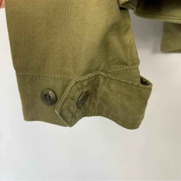 THE GREAT. The Swingy Army Jacket Military Green Utility Short High Low Coat 1 S - Picture 11 of 16